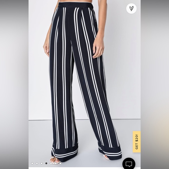 New w/o tags. Lulu’s Coastal Living Blue/White Striped 2 Piece Jumpsuit. - Picture 6 of 8